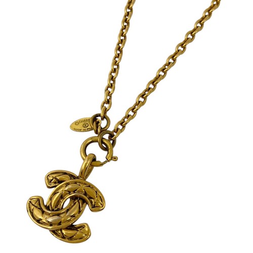 CHANEL (Incastro) Collana Catena Logo CC Collana Materasso Placcato Oro...