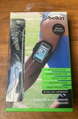 Belkin Sport-Fit Plus Armband for Apple iPhone 6 Plus, 6S Plus Black - Brand NEW - Image 1 of 4