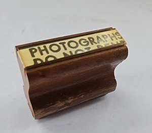 Vintage Holzgriff Gummi Tinte Stempel Fotos nicht biegen Post - Bild 1 von 3