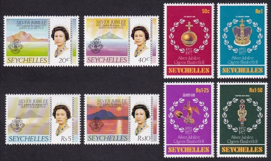 Seychelles, Jubileo de Plata 1977. SG 393-400 sin montar como nuevo MNH Foto 1 de 1