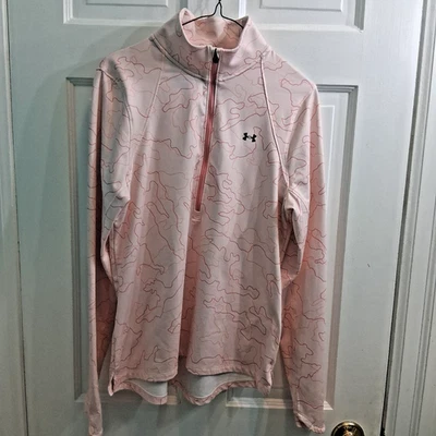 Suéter Pullover Under Armour ColdGear 1/2 Cremallera Rosa Mujer’s Diseño Topo Grande Foto 1 de 4
