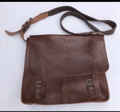 NWOT Timberland Italian Leather messenger bag with protective bag - Image 1 of 4