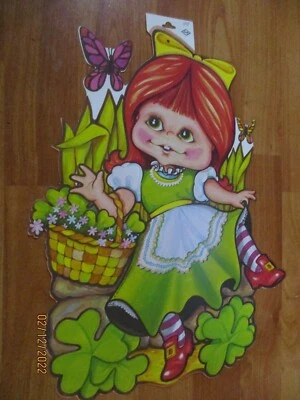 Irish Girl Die cut Cutout Decoration Vintage 1981 Beistle 14"x 11"  - Image 1 of 2