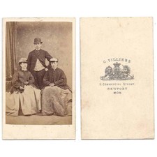 CDV Victorian Gentleman & Ladies Carte de Visite by Villiers of Newport, Mon