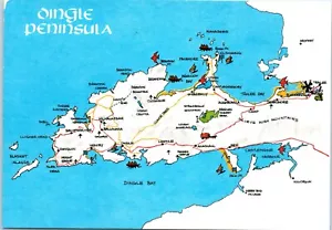 Vintage Postcard Dingle Peninsula County Kerry Ireland Detailed Cartoon Map - Picture 1 of 3
