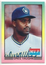 1990 Big League Collectibles - M.V.P. - Series 2 - #10 - Greg Vaughn - Brewers