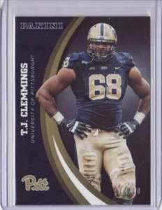 2016 Panini Collegiate Pittsburgh Black #21 T.J. Clemmings 04/10 TJ Pitt Flat SH - Picture 1 of 1
