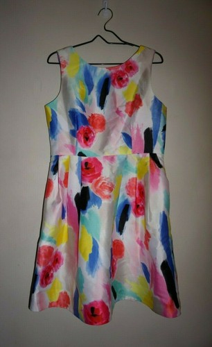 Abito Kate Spade Watercolor fit e svasato sapore del mese taglia 2 nuovo con etichetta