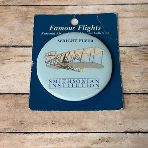 Smithsonian Institution Wright Flyer Famous Flights Vintage Collectors Button - Picture 1 of 4