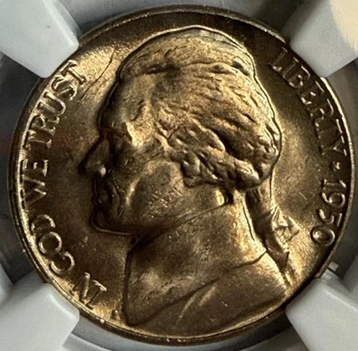 1950 D Jefferson Nickel Key Date NGC MS65 Exact Coin Imaged - Image 1 of 4