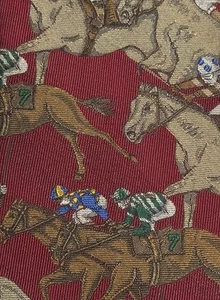 VTG Robert Talbott Nordstrom Equestrian Silk Tie England USA Burgundy Horseback - Picture 1 of 8