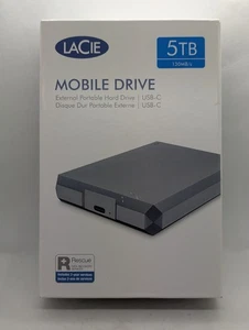 LaCie Mobile Drive 5TB External Portable USB-C Hard Drive Brand New Sealed  - Picture 1 of 9
