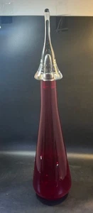 HTF Vintage MCM Viking Glass Ruby Decanter 25” W/stopper Stunning Statement Pc - Picture 1 of 23