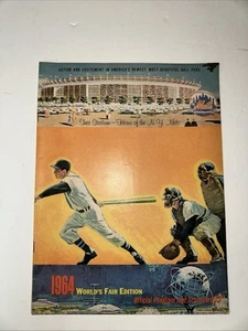 Tarjeta de puntuación del programa oficial de los Mets de Nueva York 1964 edición de la Feria Mundial Shea Stadium - Imagen 1 de 7