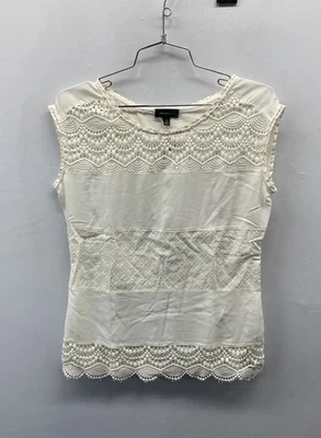 NWT The Limited Ivory Crochet Lace Front Top Blouse Women's XS - Image 1 of 4