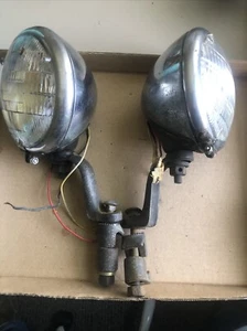 1937-41 CHEVY GM ACCESSORY AUTO RADIATOR CHROME FOG LIGHTS - Bild 1 von 11