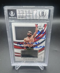 Belal Muhammad MMA UFC Autographed Fighter Worn Beckett Slabbed Card COA - Picture 1 of 6
