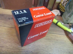 FEDERAL shotgun shell box GAME LOAD shot 12 gauge EMPTY 1991 VINTAGE 6 SHOT - Picture 1 of 9