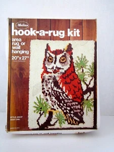 "Malina Latch Hook-a-Rug Kit Hoot Búho Área Alfombra o Colgante de Pared 20"" x 27" - Imagen 1 de 4