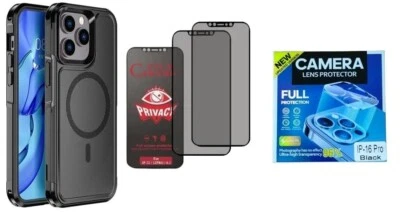 Pack Funda Magnética Protector Grado Militar iphone 16 Pro, Protector P  y  C - Imagen 1 de 4