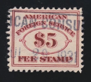 US RK24 $5 American Foreign Service Used VF SCV $140 - Picture 1 of 2