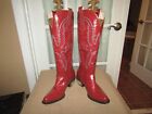 Unbranded Knee High Red Cowgirl Western Fashion Boots Heeled Women's size 6.5