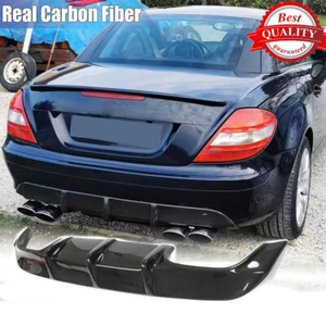 Carbon Fiber Rear Bumper Lip Diffuser For Mercedes Benz R171 SLK350 2004-2011 - Picture 1 of 13