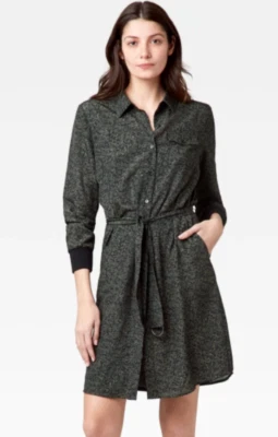 $239 NUEVO CON ETIQUETAS CRUDO Talla S ROMANO MANGA LARGA CINTURÓN CAMISA VESTIDO CAMUFLAJE OLIVA Foto 1 de 4