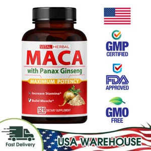 Maca Ginseng Capsules - Enhance Male Stamina and Vitality - Picture 1 of 11