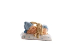 Dekora Topper for Cake, Baby Sleeping with Bunny for Baptism or Birth, Free P&P - Picture 1 of 1