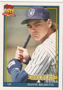 FREE SHIPPING-MINT-1991 Topps Traded Dante Bichette #10T PLUS BREWERS BONUS CRDS
