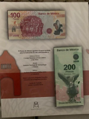 2010 MEXICO - BILLETES COMMEMORATIVOS INDEPENDENCIA Y REVOLUCION MEXICANA SET - Image 1 of 3