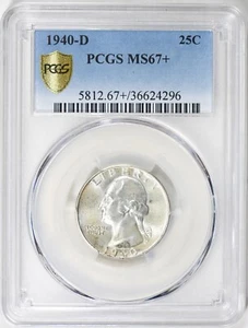 1940-D Washington Quarter PCGS MS67+ - Picture 1 of 3