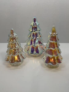 Target Bullseye Weihnachten 2024 Leuchtglas irisierende Bäume 3er Set - Bild 1 von 7