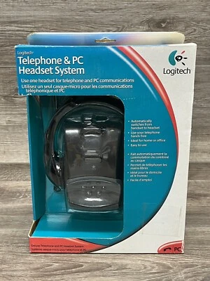 Logitech 980114 Corded Headset System Telephone & PC Automatic Switch Hands NOS - Image 1 of 4