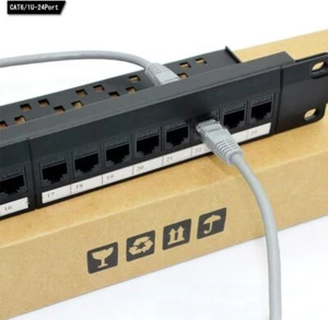 Panneau De Brassage RéSeau, 24 Ports 1U Montable en Rack Cat6 Patch Panel, - Picture 1 of 6