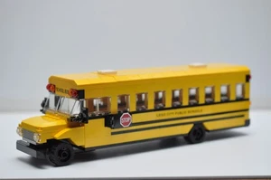 School Bus Yellow American Custom Model compatible Built with Real LEGO® Bricks - Picture 1 of 4