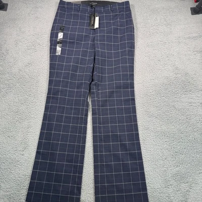 Banana Republic Logan Curvy Fit Plaid Trousers Pants Women Size 8 Blue - Image 1 of 4