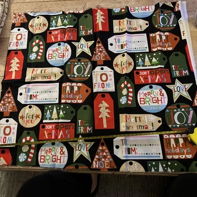 Alexander Henry Holiday Collection JUST FOR YOU RETRO GIFT TAGS 2018   19x44 - Image 1 of 3