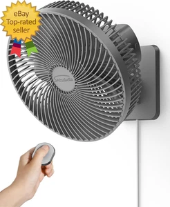 10 Inch Wall Mount Oscillating Fan with Remote and Timer Small Bedroom RV Fan wi - Picture 1 of 3
