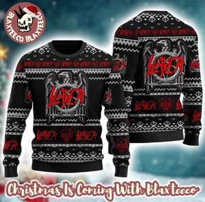 Slayer Band Eagle Logo Christmas Ugly Sweater - Picture 1 of 2