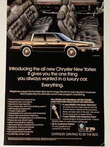 1988 Chrysler New Yorker Print Ad Everything Luxury - Picture 1 of 2
