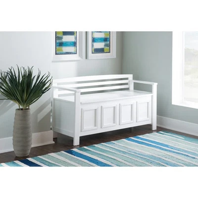 Talia Ivory Flip Top Storage Entryway Bench White Traditional,Shabby Chic - Image 1 of 4