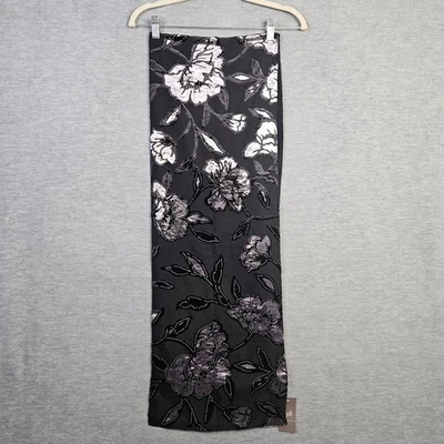 Bufanda J.JILL floral adornada negra y plateada con cuentas talla única Foto 1 de 4