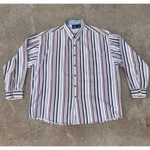 Bon Homme XL Striped Button-Up Shirt Menswear Casual Cotton Blend - Picture 1 of 7