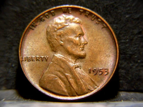 1953 Wheat Penny Error--Large Die Chip or Cud on Lincolns Head--Sharp Coin #313 Cover