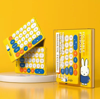 Miffy Slim Wireless Folding Keyboard + Miffy Pouch  for iPad iPhone - Yellow - Image 1 of 4