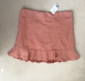 NWT H&M UK 18 Velveteen Peplum Hem Short Skirt - Picture 1 of 5