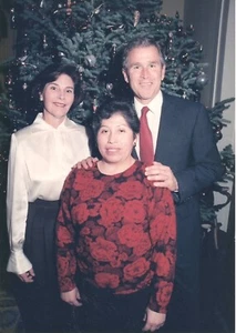 Präsident George W Laura Bush nummeriertes Foto Weihnachtsbaum 1998 Texas Gouverneur - Bild 1 von 2