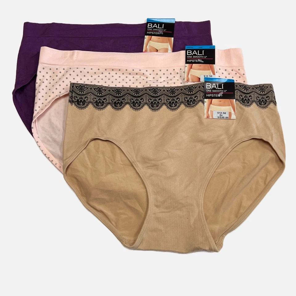 2XL/9 BALI INTIMATES ONE SMOOTH U All Around Hipster Panties 2H63
